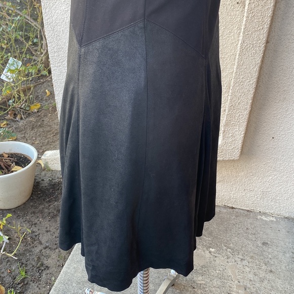 ANTONIO MELANI leather blended stunning dress w/genuine leather blend at bottom - Picture 6 of 11